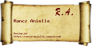 Rancz Aniella névjegykártya